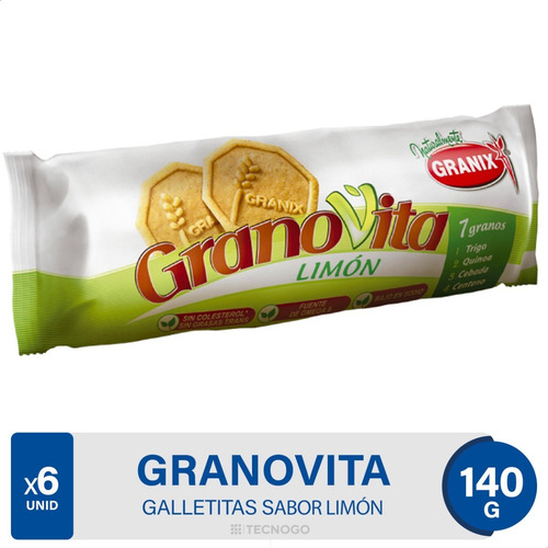 Imagen 1 de 8 de Galletitas Limon Granovita Granix Pack X6 Unid - 01mercado