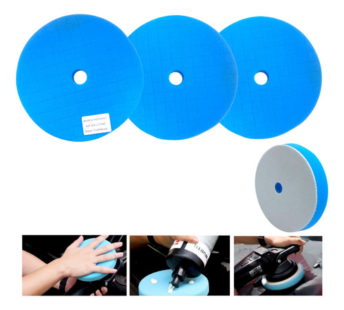 Borla Azul Esponja Corte Medio Pulir 7 PuLG Velcro Wurth 3pz