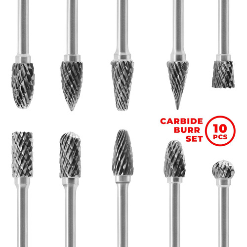 Juego De Fresas De Carburo De Tungsteno Con Vástago De 1/8 (
