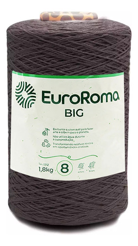 Barbante Euroroma Colorido 1100- Marrom N.8 1,8 Kg