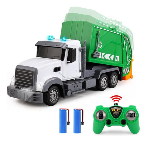 2.4g Rc Garbage Truck Toy With Lights - 6 Channel Remote ...