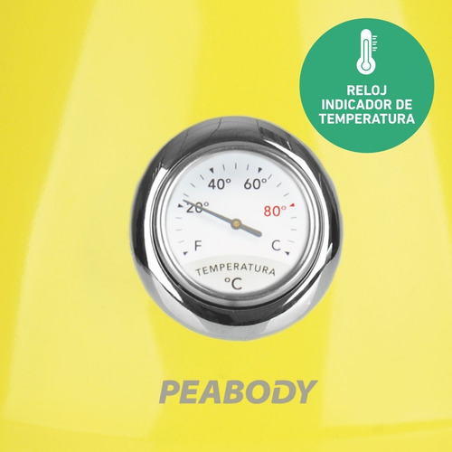 Imagen 6 de 10 de Pava Eléctrica Vintage Acero 1.7 Litros Peabody Pe-kv8213