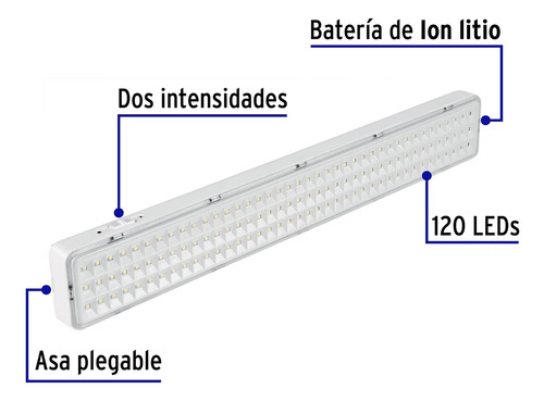 Lámpara De Emergencia De 1000 Lm Recargable, Volteck 43010