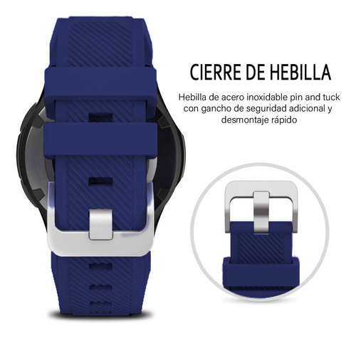 Correa 22mm Deportiva Texturizada Para Binden Era Hit Azul Oscuro 2.2 Cm