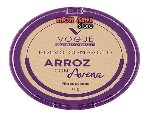 Polvo Compacto Vogue De Arroz Y Avena, Ideal Para Piel Mixta