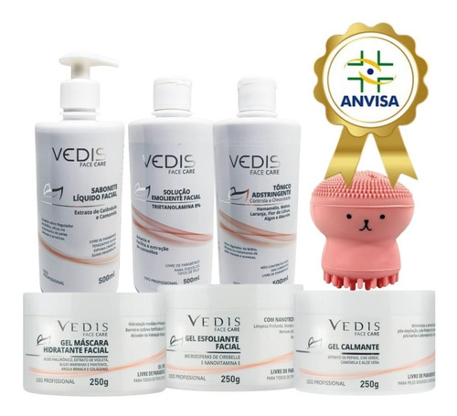 Imagem 2 de 9 de Kit Limpeza De Pele Completo Profissional Facial Vedis