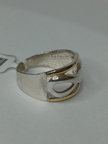 Imagen 4 de 7 de Anillo Infinito En Plata Con Apliques En Oro