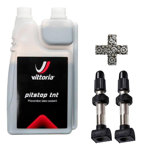  Kit Tubeless Valvula Shimano X2 + Sellador Vittoria - Muvin