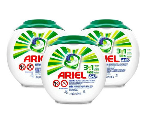 Detergente En Capsulas Ariel 3 X 57 Un