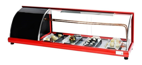 Vitrine Refrigerada Sushi Alfa Vermelha - 1,30m Omega