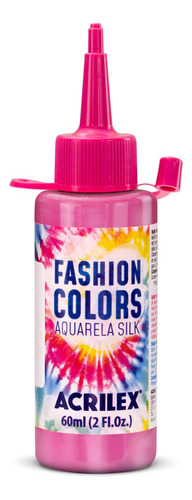 Tinta Aquarela Silk 60ml Acrilex - Fashion Colors Tie Dye Cor 537-rosa