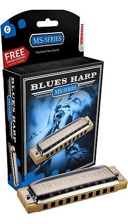 Hohner 532 Blues Harp Ms Diatonic Harmonica Silver - G Eea