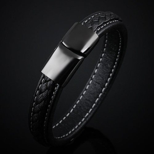 Imagen 2 de 4 de Brazalete Cuero Legado, Acero