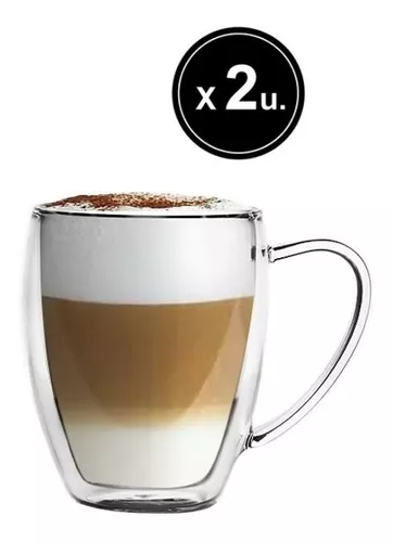 Tazas Cafe Doble Vidrio Termico 100ml Te Pack X2 Espresso