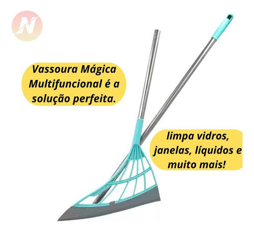 Imagem 3 de 7 de Vassoura Mágica Multifuncional Ajustável Silicone Moderna