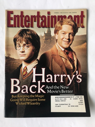 Revista. Harry Potter. Tapa Ew. Usa. The Chamber Of Secrets.