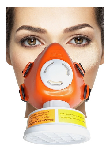 Respirador Semi-facial + Filtro Quimico P/ Vapores Acidos
