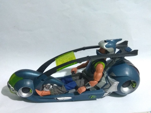 Max Steel Vehículo N-tek Moto Azul Verde Mattel 2004 (Usado)