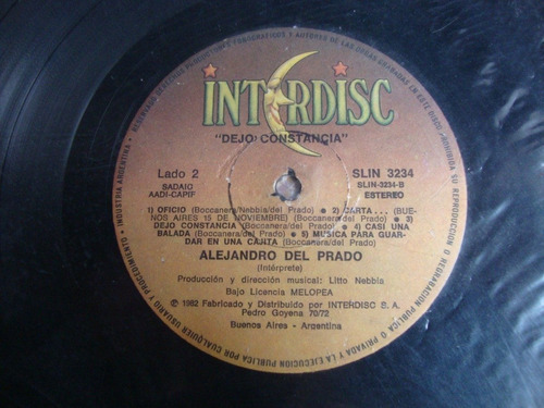 Sin Tapa Disco Alejandro Del Prado Dejo Constancia Rn0