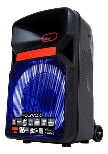 Caixa De Som Polyvox Xc-812tb 600w Rms Bluetooth 5.3 Tws