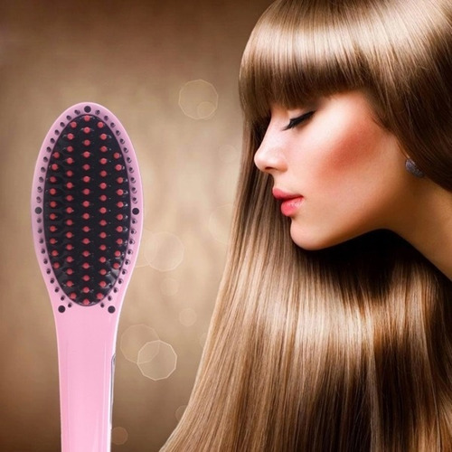 Imagen 8 de 8 de Cepillo Alaciador Cabello Peine Plancha De Ceramica Caliente