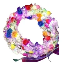 Comprar Guirnaldas De Flores Luz Led Coronas Luminosas Fiestas X6