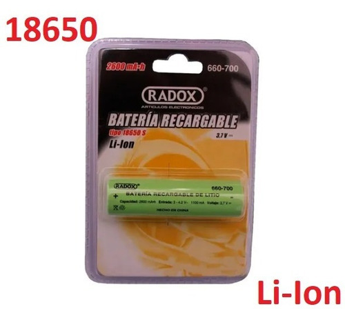 Batería Recargable 18650 3.7v 2600mah Proyectos Electrónica