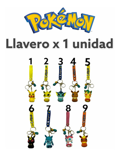 Llavero Pokemon Pikachu Todos Los Personajes Coleccionables