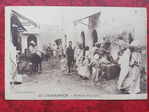 Africa Marruecos Casablanca Nativos Fuente Popular Postal