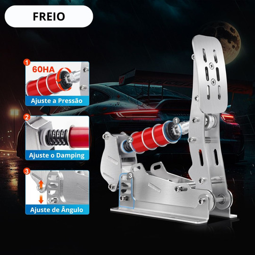 Pedal Load Cell Simsonn Pro Plus P3 Preto Volante Pc Gamer