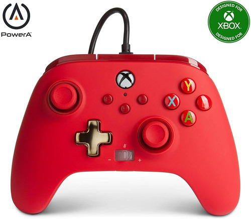 Control Alambrico Power A Rojo Para Xbox Series X Y One