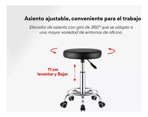  Taburete rodante con ruedas Taburetes hidráulicos giratorios  ajustables resistentes para tienda Guitarra Lab Tatuaje Banco de trabajo  médico (blanco) : Belleza y Cuidado Personal