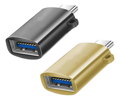 2 Piezas Usb 3.0 Hub Usb C Divisor Salida De Negro Y Oro