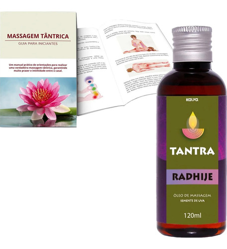  Kit Óleo Massagem Tantra Radhije E Manual Tântrica