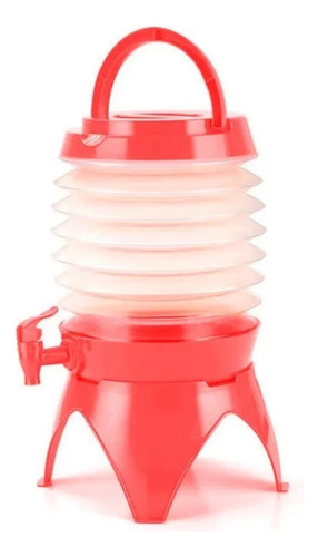 Dispensado Agua  Plegable Potable 5litros Color Rojo