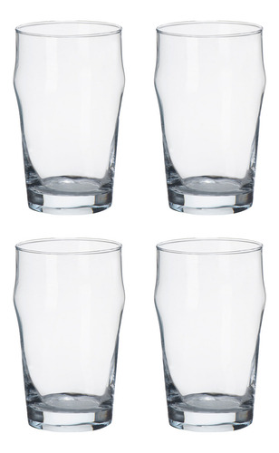 Set De 4 Vasos De Vidrio Para Cerveza Glaze De 550 Ml Color Transparente