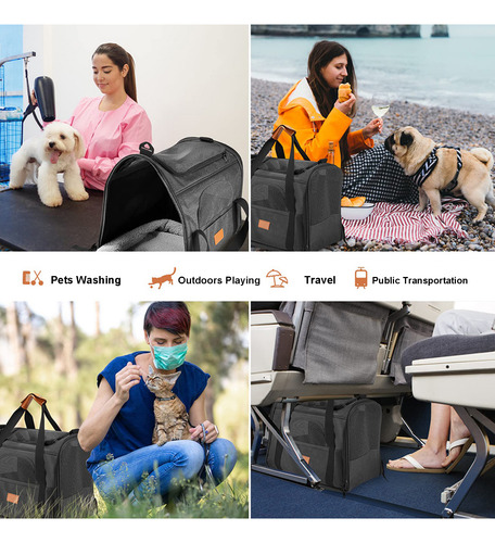 Bolsa De Transporte Para Gatos, Transpirable Y Plegable, Par