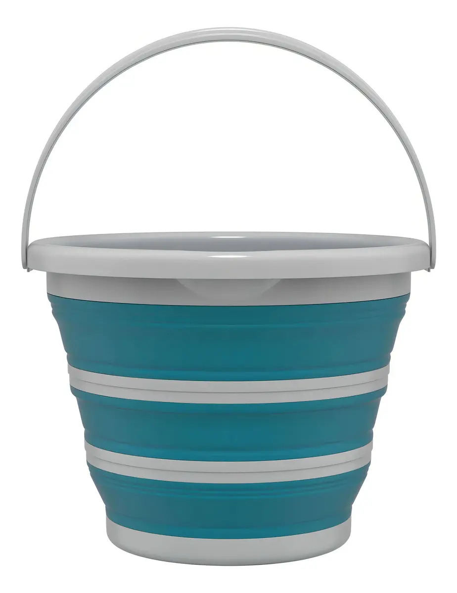 Balde Retratil 10 Litros Dobravel Verde Esmeralda Flash Limp