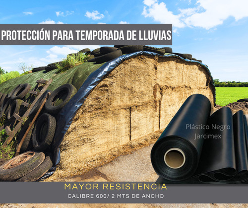 Rollo Plástico Negro Jarcimex 150m X 2m Ancho Calibre 600