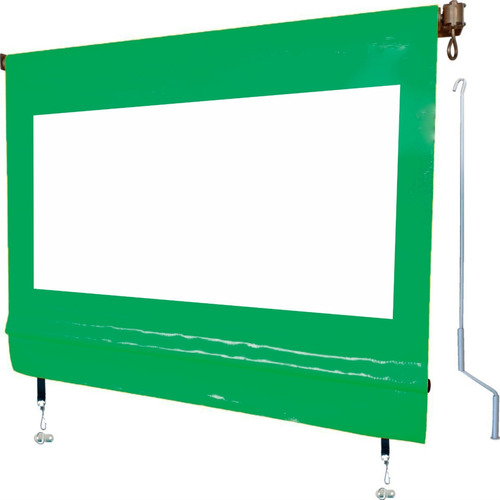 Toldo Retrátil Cortina Completa Fabricação Sob Medida Cor Verde E Transparente
