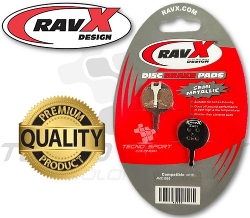 Imagen 3 de 10 de Pastilla Freno Ravx Mod Avid Bb5 Mecánico.semi-metal Bicicle