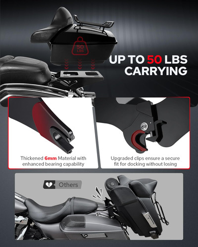 Soporte De Paquete Turístico Negro Brillante Para Harley 201