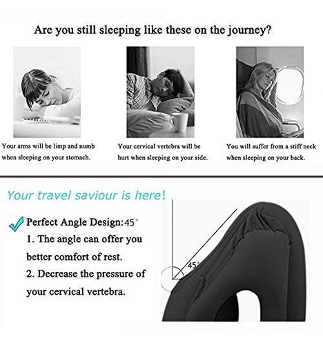 Almohada De Viaje Inflable, Almohada De Cuello De Avión.