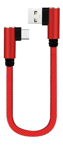 Datos De Línea Corta Con Codo Micro Usb Rojo En Forma De L D