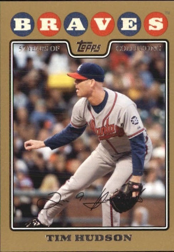 2008 Topps Gold Border #125 Tim Hudson Bravos De Atlanta