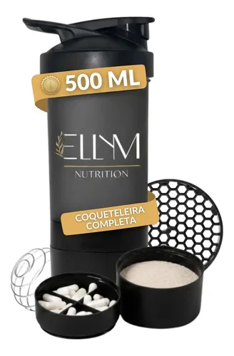 Ellym Nutrition Coqueteleira Shaker Academia 500ml Compartimentos Sup