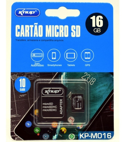 Cartão De Memória 16gb Micro Sd Com Adaptador Sd, Sdhc, Sdxc