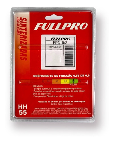 Pastilha Freio Traseira Fullpro Tdm 900 2002 - 2008