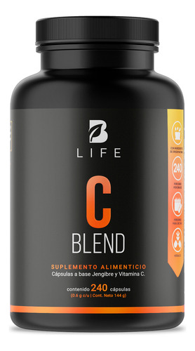 Vitamina C Más Jengibre - 240 Cápsulas. B Life