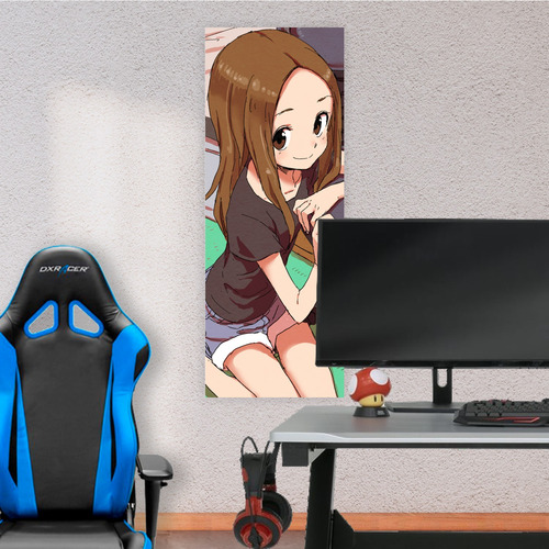 Cuadro Grande 30x80 Cm Takagi-san Takagi Remera Negra